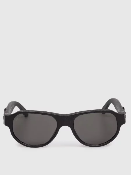 Кожаные солнцезащитные очки Stefano Ricci черные