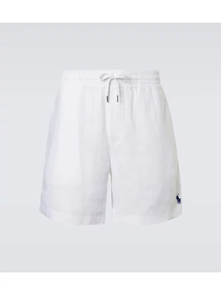 Lanene kratke hlače Polo Ralph Lauren bela