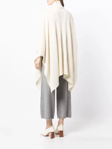 Poncho Madeleine Thompson tricotate alb