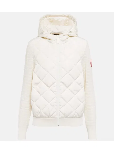 Bluza z kapturem Canada Goose wełniana biała