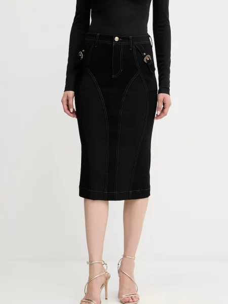 Fustă din denim Versace Jeans Couture negru