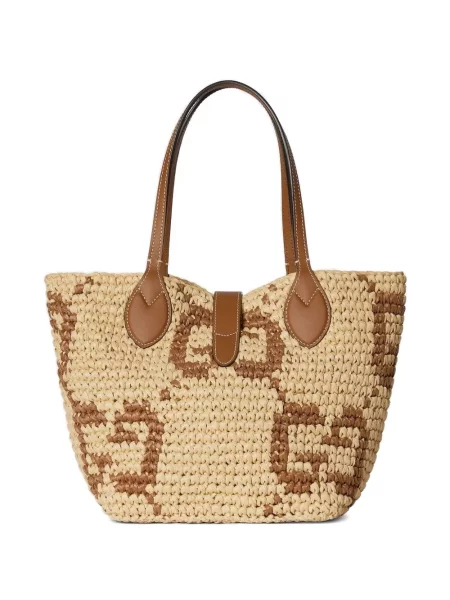 Geantă de plajă Gucci Horsebit de paie