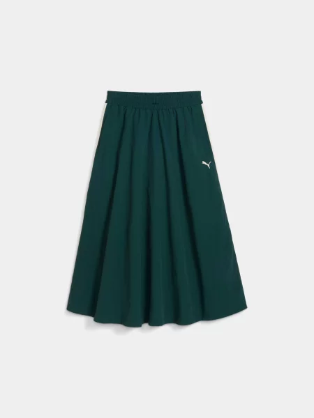 Спідниця міді PUMA T7 Woven Midi Skirt комбінований верх зелений
