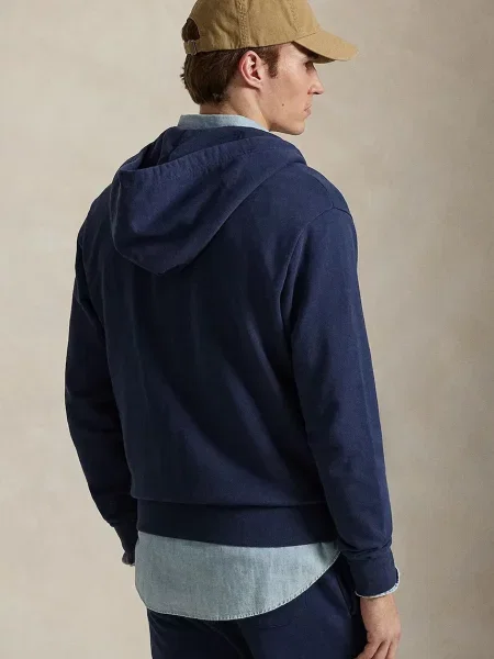 Bluza z kapturem Polo Ralph Lauren z kapturem z długim rękawem niebieska
