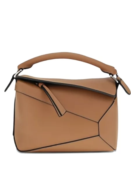 Geantă shopper Loewe cu imprimeu geometric maro