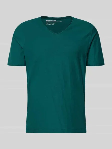 T-shirt z dekoltem w serek w kroju regular fit Mcneal zielona
