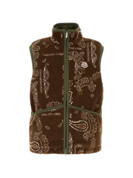 Reversibil vestă Moncler cu imagine cu model paisley maro