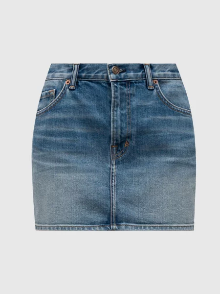Джинсова спідниця з логотипом Tom Ford синя