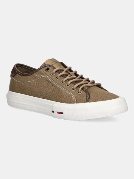 Tommy Hilfiger Tenis superge Hi Vulc Street Canvas rjava