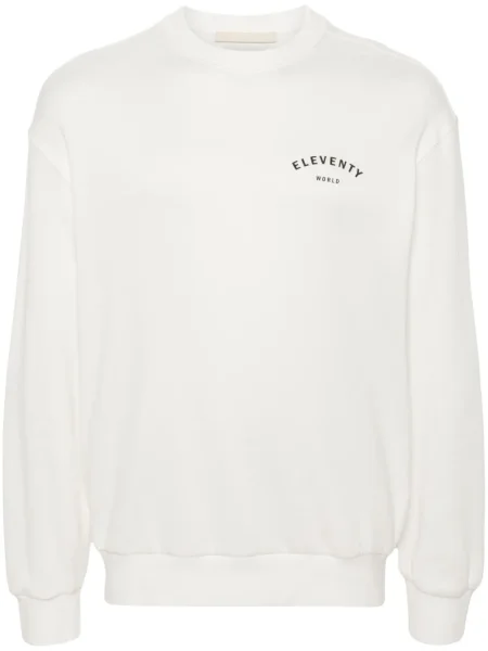 Bluza Eleventy z nadrukiem biała