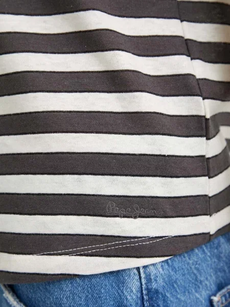 Pepe Jeans póló vászonkeverékből KHLOE szürke