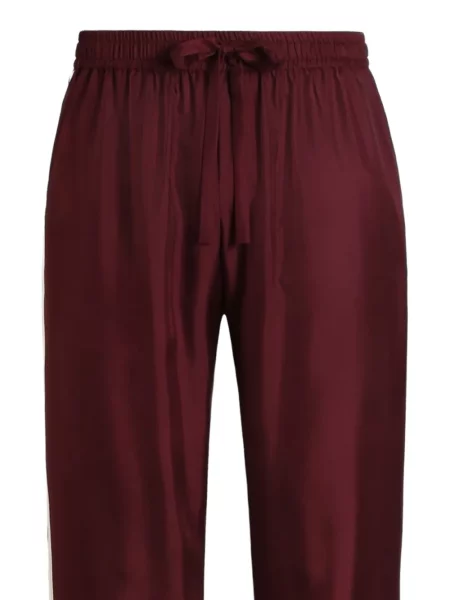 Pantaloni Dolce & Gabbana de mătase roșu