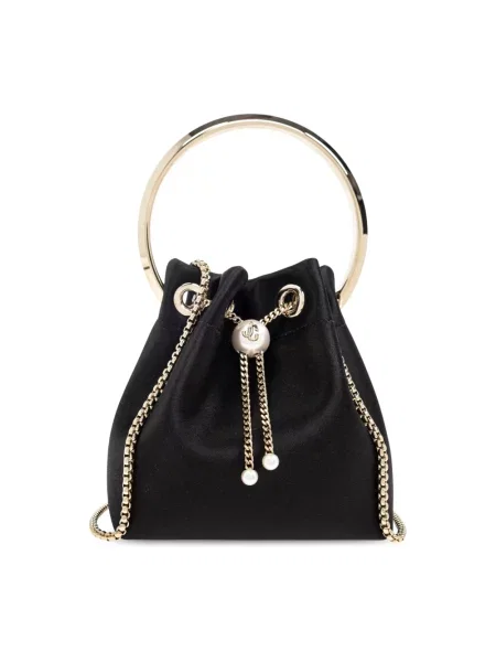 Satynowy kapelusz Jimmy Choo czarny