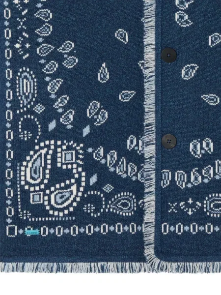 Cardigan Alanui cu model paisley din jacard albastru