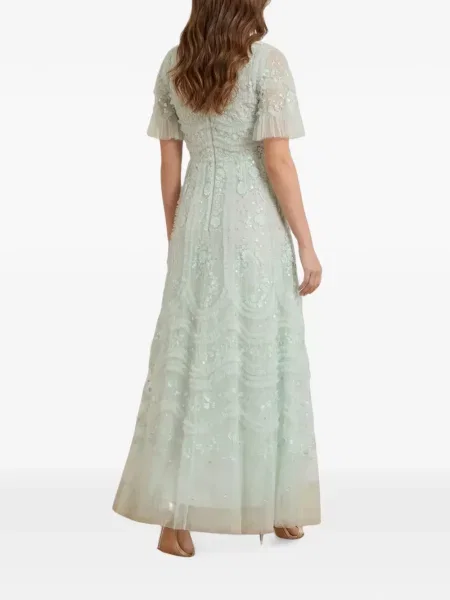 Rochie Needle & Thread cu volane verde