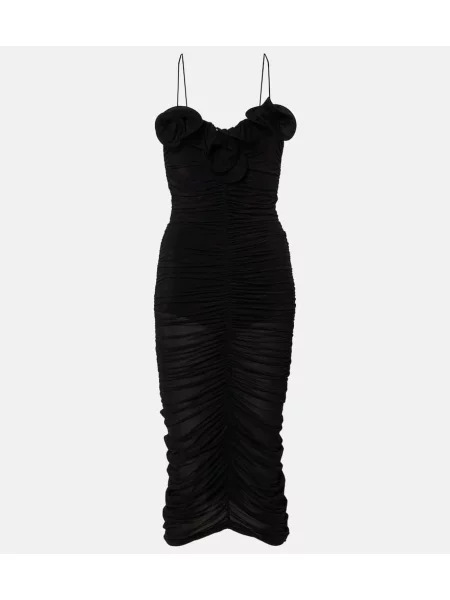 Sukienka midi Magda Butrym z falbankami z dżerseju do kolan czarna