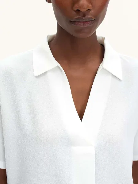 Someday Koszulka Keliane Z Mieszanki Materiałów weiss biała