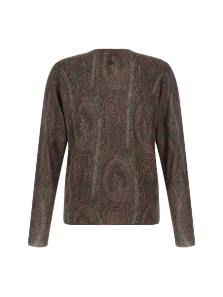 Sweter Etro z kaszmiru z wzorem paisley czerwony