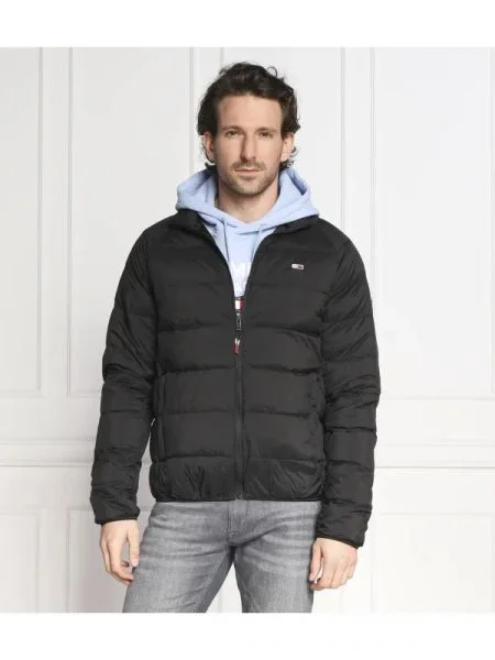 Tommy Jeans Steppelt kabát fekete