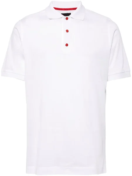 Tricou polo Kiton tricotate alb