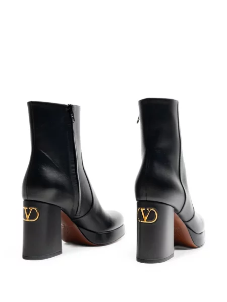 Cizme scurte Valentino Red din piele negru