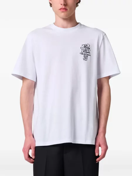 Tricou Msgm cu imagine cu decolteu rotund alb