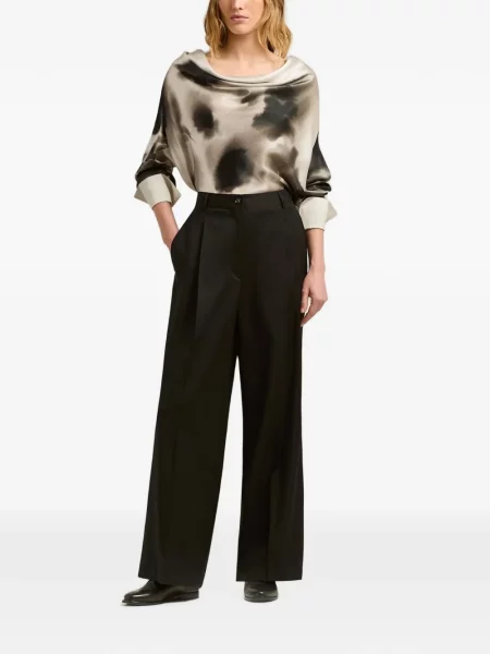 Cu centură pantaloni palazzo Kiton negru