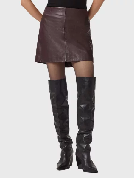 AllSaints Sukňa RENAI bordová