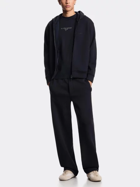 Футболка Emporio Armani темно-синій ліоцел/бавовна синя