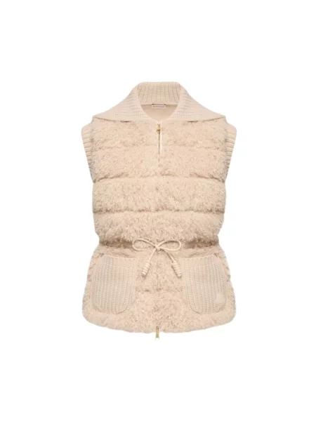 Kamizelka Moncler pikowana beżowa
