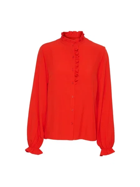 Koszula Cream z rękawami balonowymi czerwona