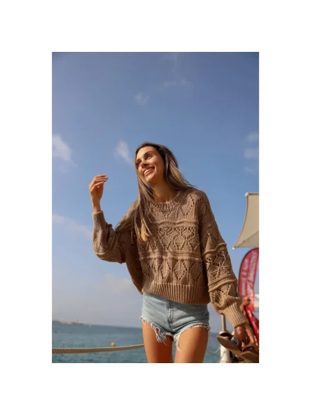 Sweter American Dreams brązowy