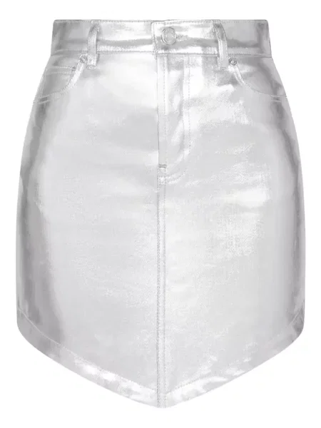 Mała mały spódnica jeansowa Alexandre Vauthier asymetryczna srebrna