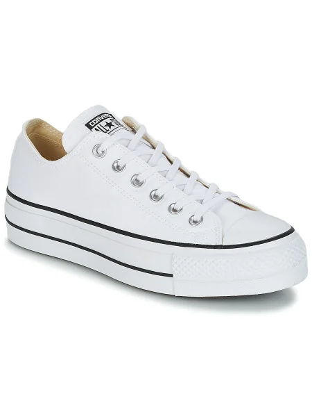 Plátené tenisky Converse Chuck Taylor All Star na platforme biela