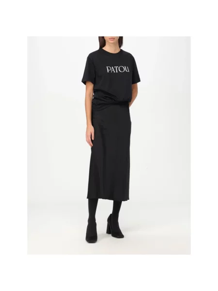 Koszulka Patou elegancka z krótkim rękawem czarna