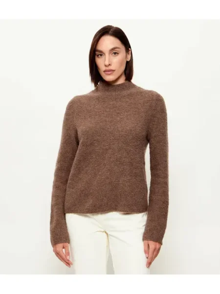 Pulover Boss Black de lână cu guler înalt negru