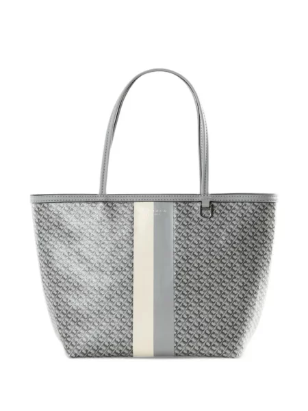 Geantă shopper Tory Burch cu dungi cu imagine gri