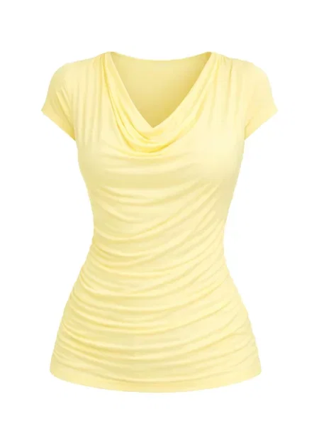REGINA FASHION Blúzka Wave Blouse pastelovo žltá