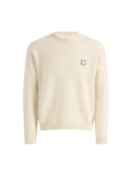 Sweter Maison Kitsune wełniany biały