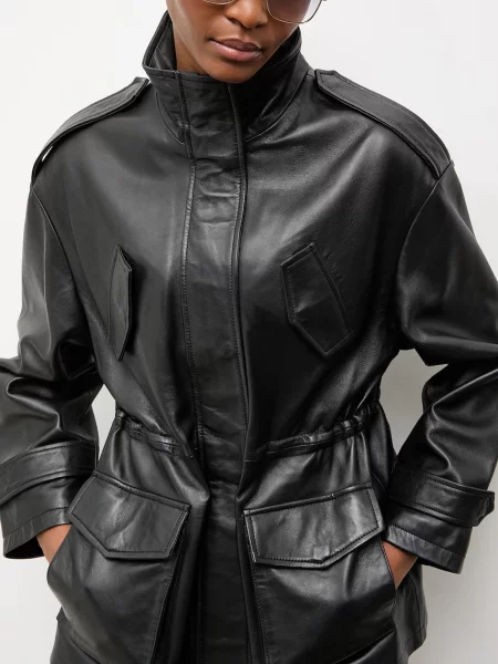 Answear.LAB jachetă pentru femei din piele ZEYA Unscripted Collection negru