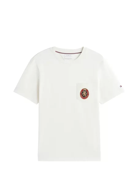 Tricou Tommy Hilfiger cu buzunare aplicate alb