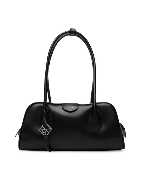 Τσάντα Calvin Klein Emblem Trio Shoulder Bag μαύρο