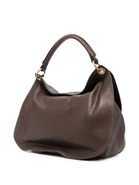 Geantă shopper Miu Miu din piele maro
