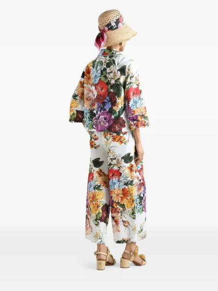 Virágos nadrág Dolce & Gabbana nyomtatás fehér