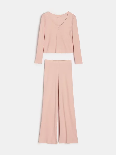 Двокомплектна піжама з домішкою рожевий