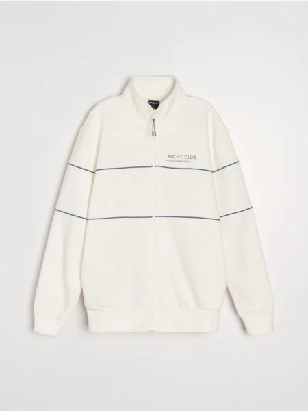 Sinsay Bluza bomberka z napisem biały