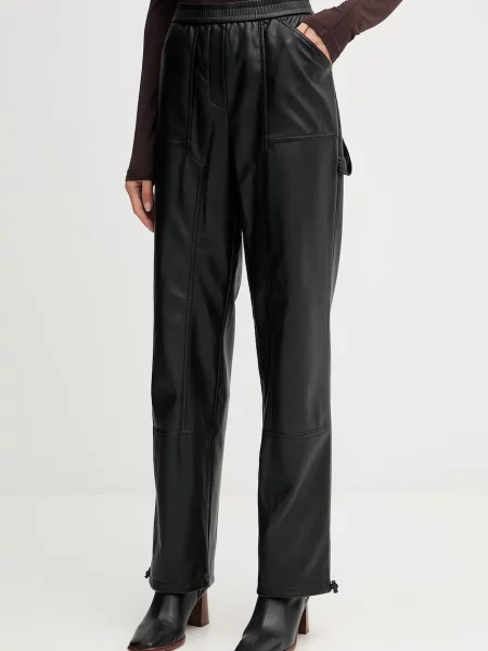 Marc Aurel pantaloni drept high waist negru