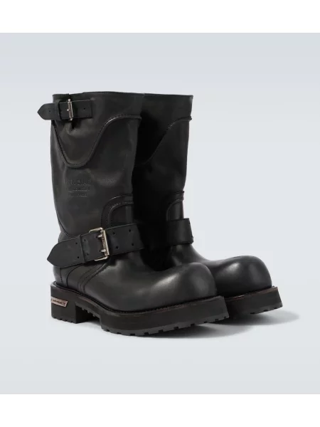 Botine Balenciaga din piele biker negru
