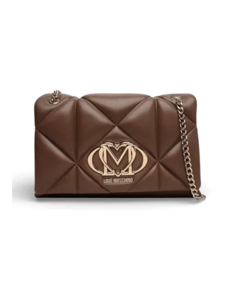 Torebka Love Moschino skórzana brązowa