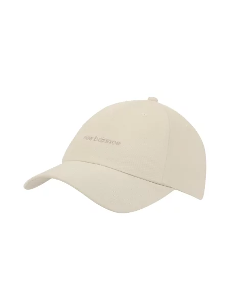 Czapka z daszkiem New Balance 6 Panel Linear Logo linen lin beżowa